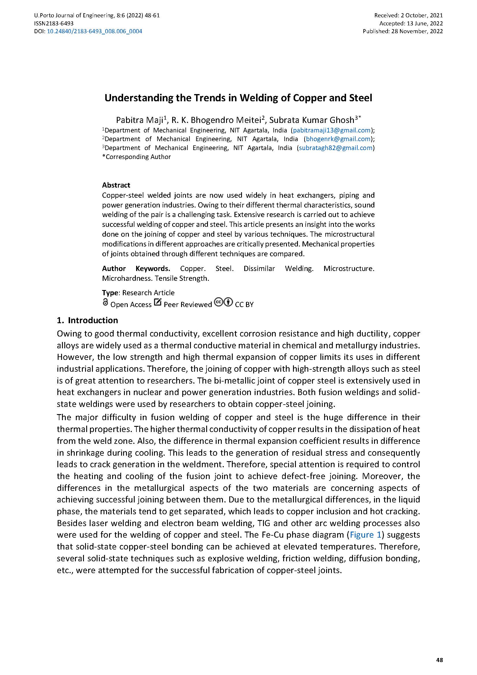 Understanding the Trends in Welding of Copper and Steel