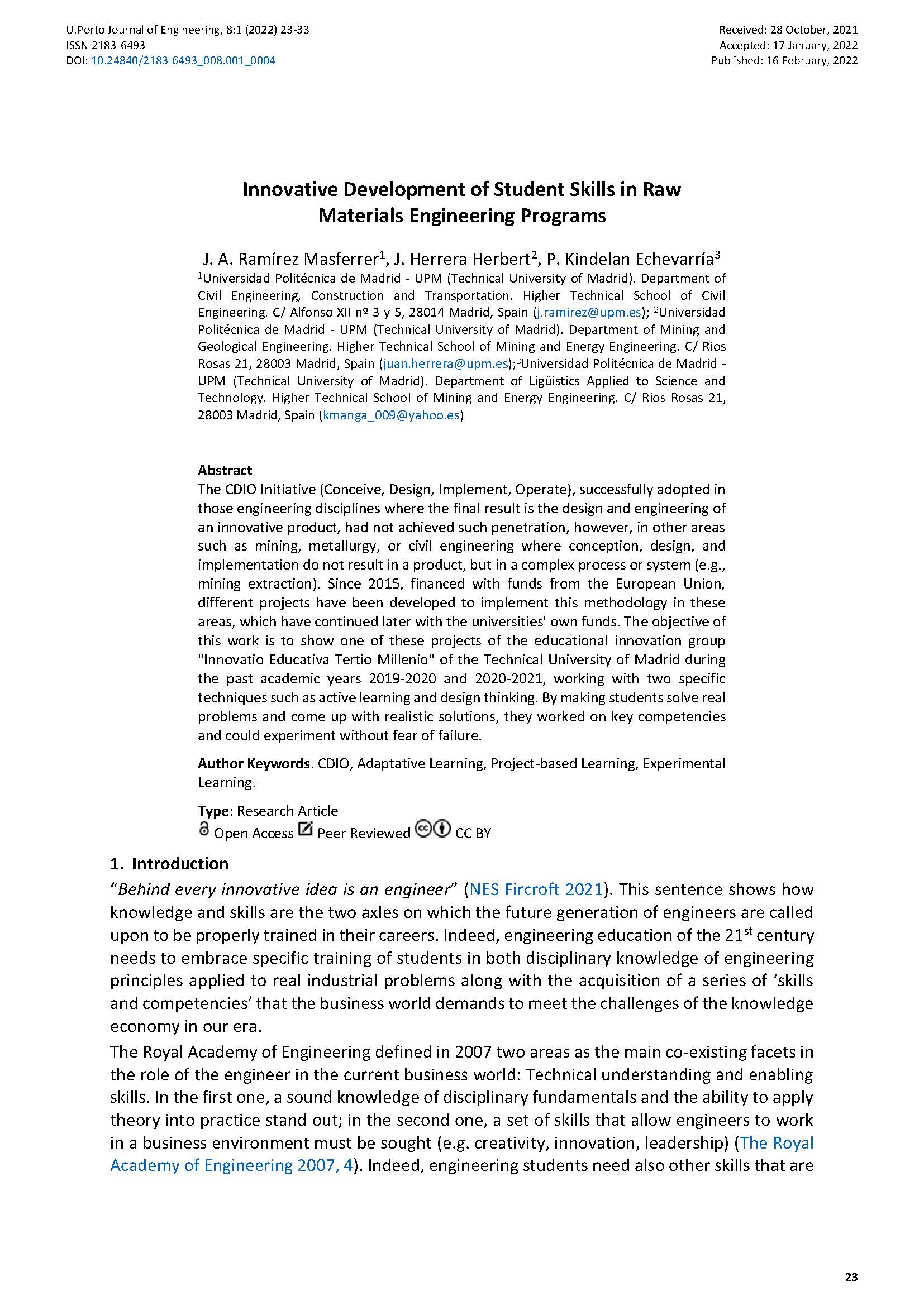 Innovative Development of Student Skills in Raw Materials Engineering Programs